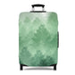Carpathian Forest green pine landscape stretch luggage cover with layered misty trees
