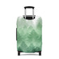 Carpathian Forest green pine landscape stretch luggage cover with layered misty trees