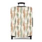 Cypress Guardians stretch luggage cover with Mediterranean tree silhouettes in earth tones
