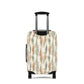Cypress Guardians stretch luggage cover with Mediterranean tree silhouettes in earth tones