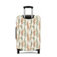 Cypress Guardians stretch luggage cover with Mediterranean tree silhouettes in earth tones
