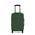 Emerald Isle green plaid stretch luggage cover fitted on rolling suitcase