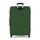 Emerald Isle green plaid stretch luggage cover fitted on rolling suitcase