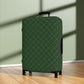 Emerald Isle green plaid stretch luggage cover fitted on rolling suitcase