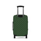 Emerald Isle green plaid stretch luggage cover fitted on rolling suitcase
