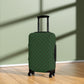 Emerald Isle green plaid stretch luggage cover fitted on rolling suitcase