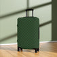 Emerald Isle green plaid stretch luggage cover fitted on rolling suitcase
