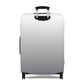 London Fog gray gradient stretch luggage cover fitted on rolling suitcase