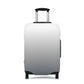 London Fog gray gradient stretch luggage cover fitted on rolling suitcase