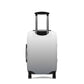 London Fog gray gradient stretch luggage cover fitted on rolling suitcase