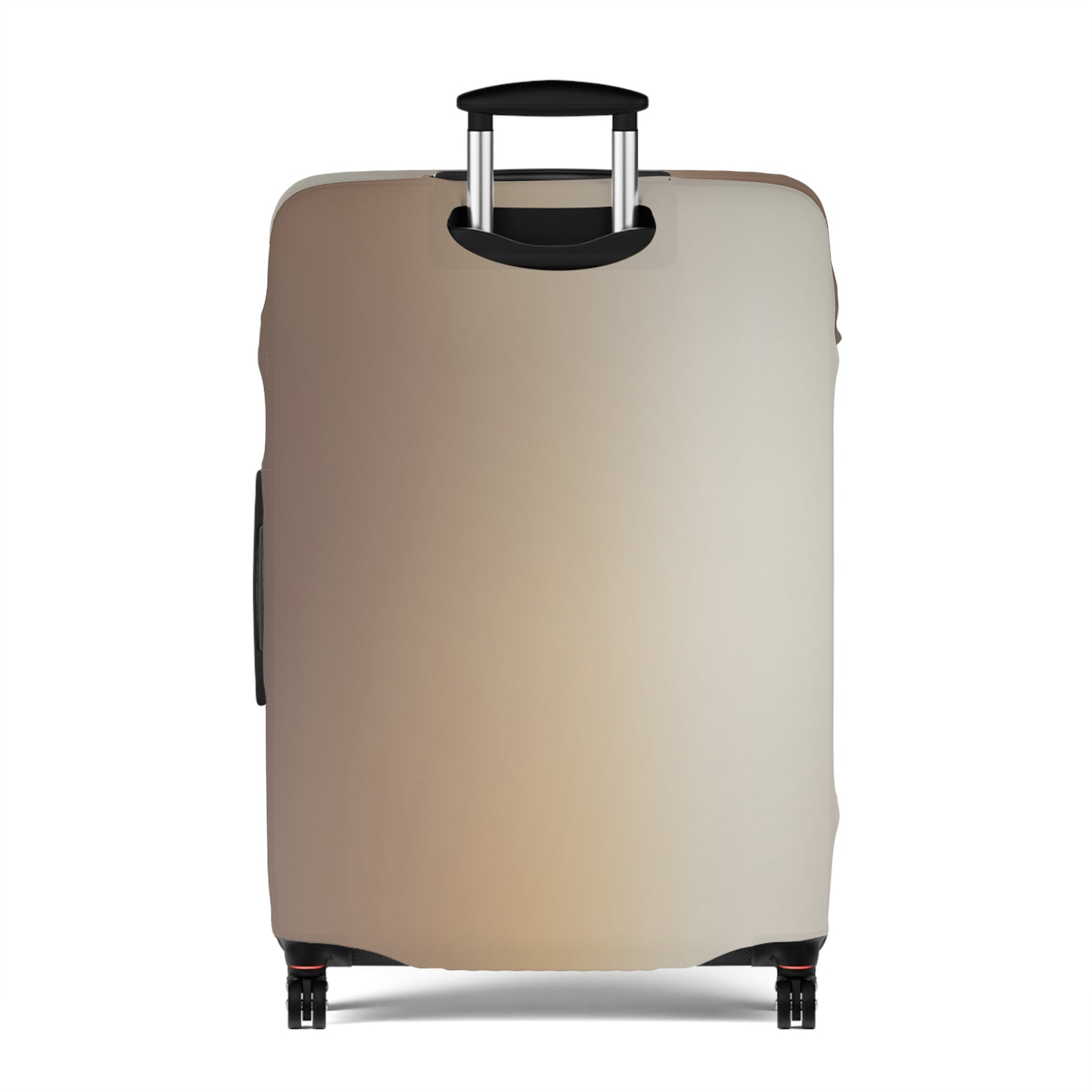 Moroccan Dune beige stretch luggage cover with sand-inspired gradient design fitted on suitcase