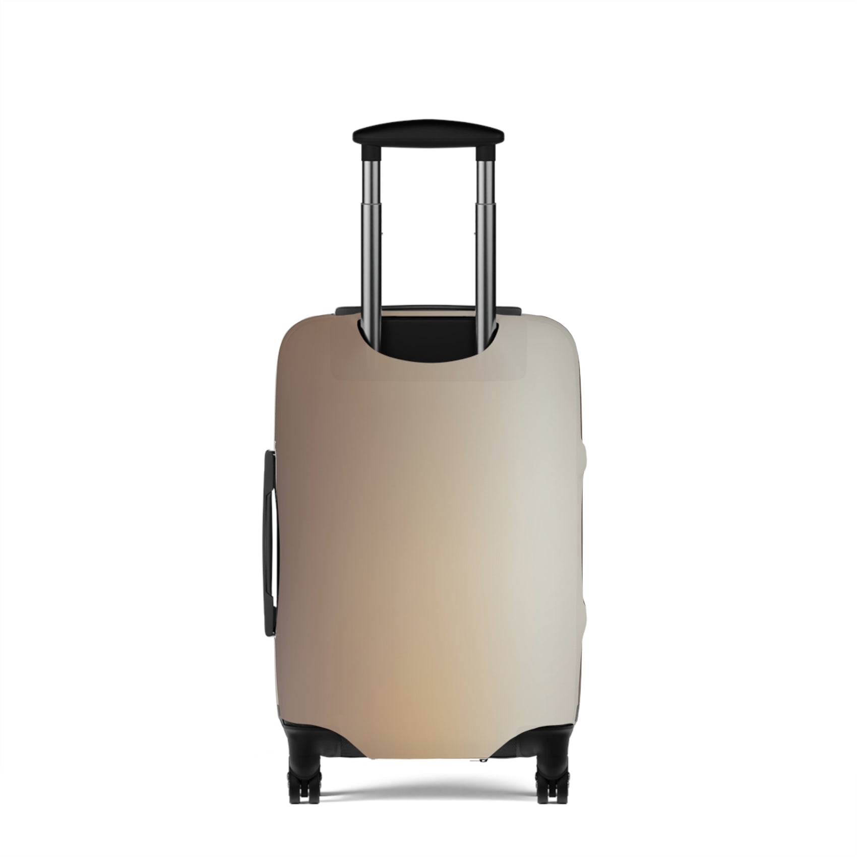 Moroccan Dune beige stretch luggage cover with sand-inspired gradient design fitted on suitcase