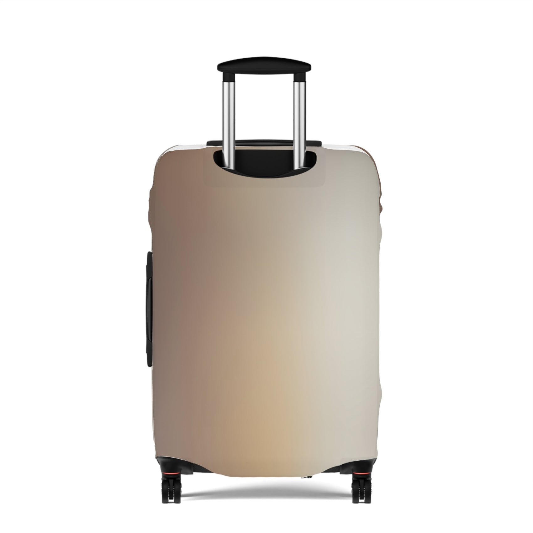 Moroccan Dune beige stretch luggage cover with sand-inspired gradient design fitted on suitcase