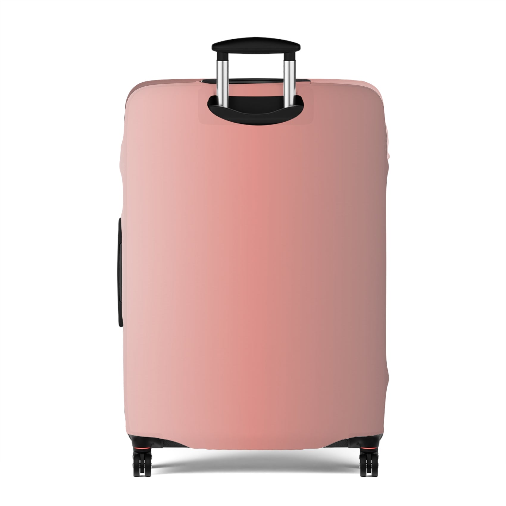 Rosé Afternoon pink stretch luggage cover with blush gradient design fitted on rolling suitcase