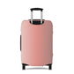 Rosé Afternoon pink stretch luggage cover with blush gradient design fitted on rolling suitcase