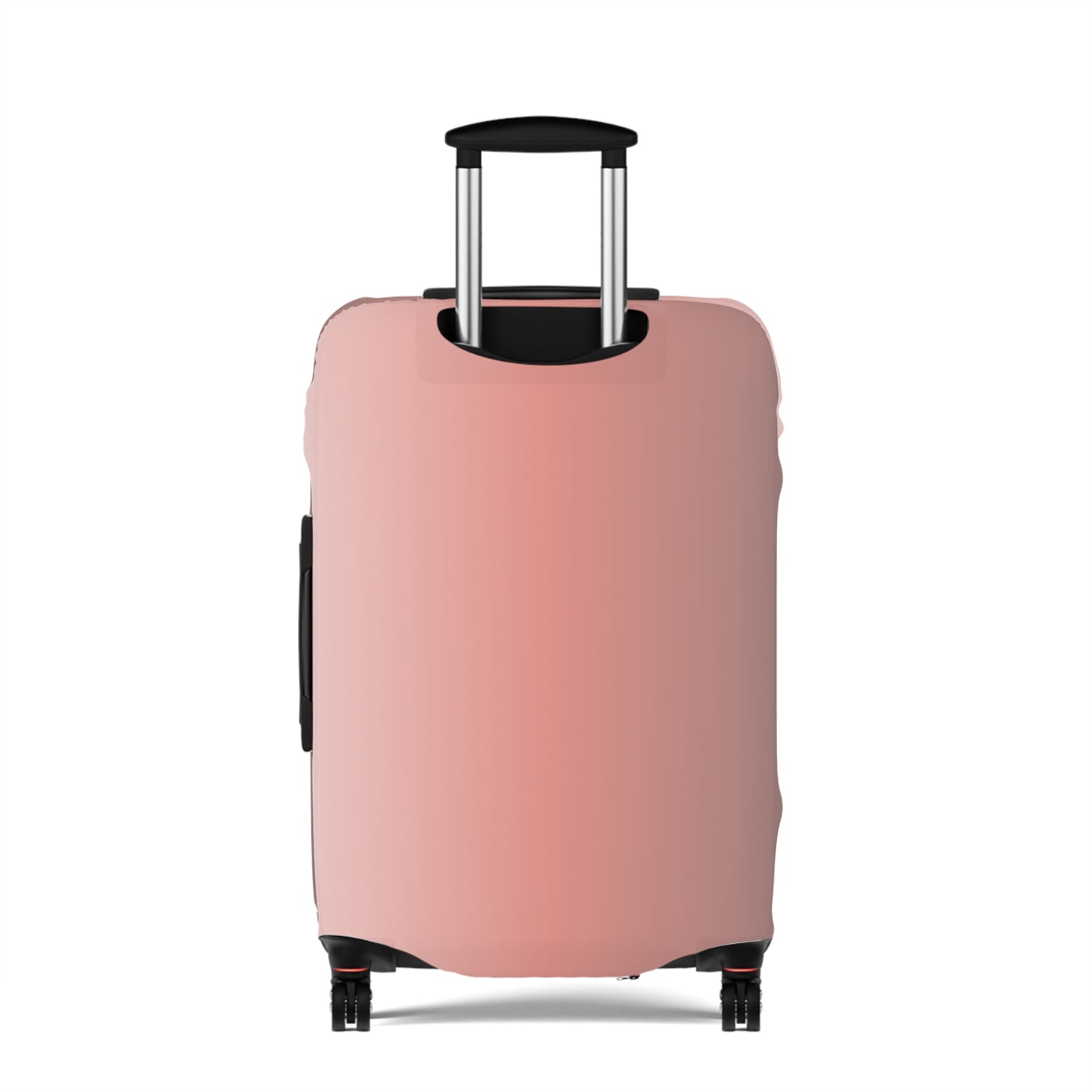 Rosé Afternoon pink stretch luggage cover with blush gradient design fitted on rolling suitcase