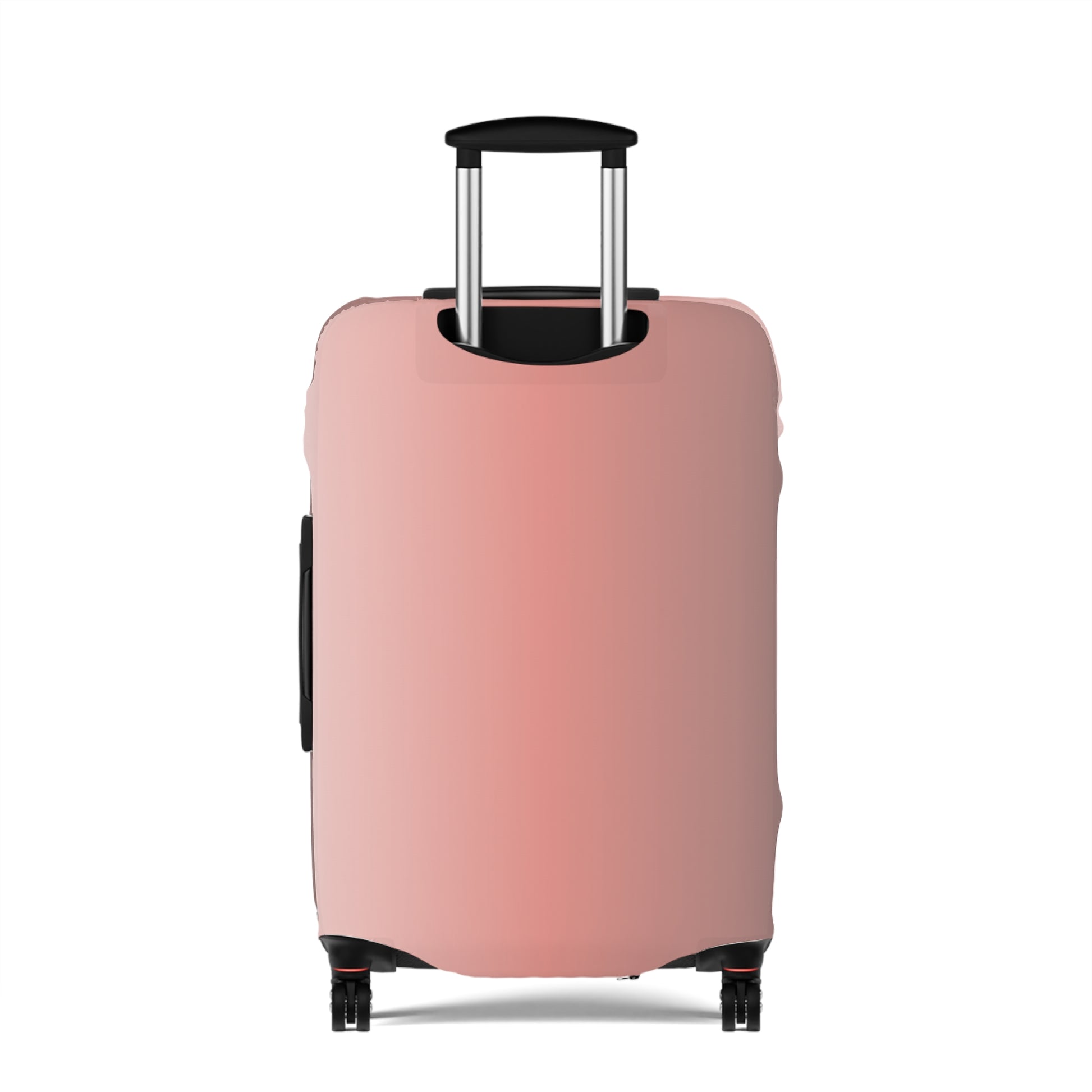 Rosé Afternoon pink stretch luggage cover with blush gradient design fitted on rolling suitcase
