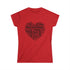 Wanderheart women’s travel t-shirt with heart-shaped collage of global cities