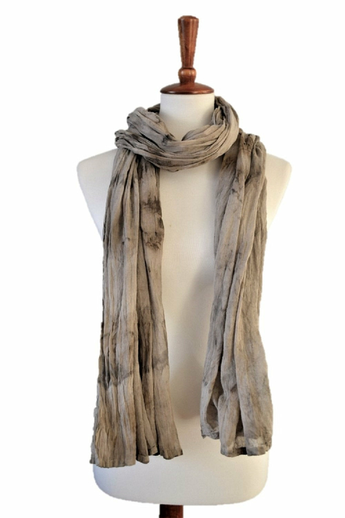Hand-Dyed Cotton Scarf Naturally Dyed with Avocado and Madder Eco-Friendly Lightweight Cotton Scarf Draped Over Shoulders Soft Cotton Scarf in Earthy Tones with Natural Dye Variations Ethically Made Handwoven Scarf Styled as a Headwrap USA-Made Sustainable Fashion Scarf in Soft Cotton