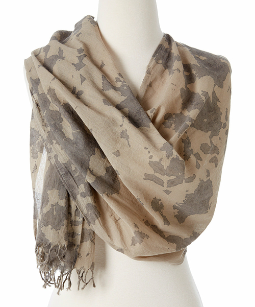 Organic Tie-Dye Scarf - Hand-Dyed with Medicinal Herbs Lightweight and Breathable Ayurvedic Cotton Wrap Eco-Friendly and Sustainable Fashion Scarf Soft Organic Cotton Scarf for Sensitive Skin Handcrafted Tie-Dye Scarf in Natural Colors