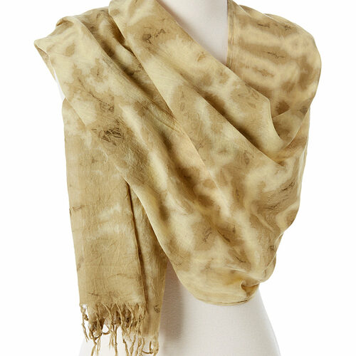 Organic Tie-Dye Scarf - Hand-Dyed with Medicinal Herbs Lightweight and Breathable Ayurvedic Cotton Wrap Eco-Friendly and Sustainable Fashion Scarf Soft Organic Cotton Scarf for Sensitive Skin Handcrafted Tie-Dye Scarf in Natural Colors