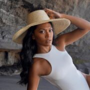 Handwoven Rianna Palm Straw Hat with Cotton Straps Wide Brim Natural Straw Hat for Sun Protection Artisan-Made Bali Sun Hat Styled for Summer Lightweight and Breathable Handwoven Palm Hat Unique Handcrafted Straw Hat with Secure Cotton Straps