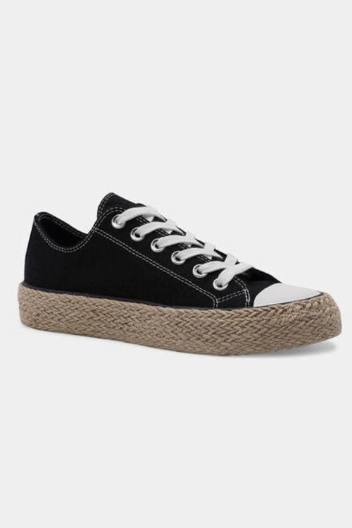 Lace-Up Woven Espadrille Sneakers, featuring a stylish jute sole and canvas upper Lightweight summer sneakers, ideal for warm-weather adventures and casual outfits Chic lace-up sneakers with a breathable canvas design, perfect for all-day wear Espadrille-style sneakers, combining comfort and boho-inspired fashion Trendy woven espadrille sneakers, designed for relaxed yet polished looks