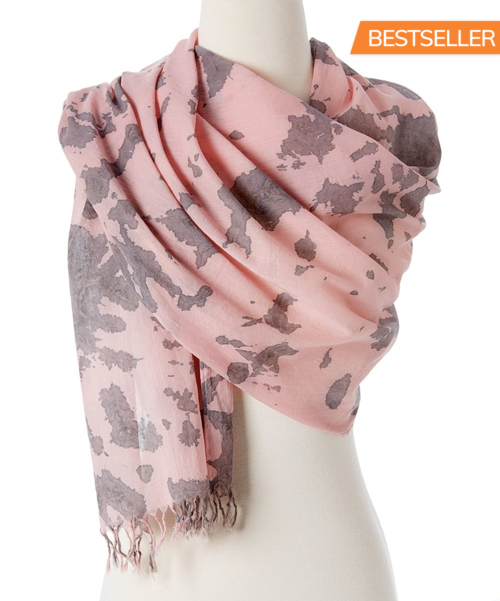 Organic Tie-Dye Scarf - Hand-Dyed with Medicinal Herbs Lightweight and Breathable Ayurvedic Cotton Wrap Eco-Friendly and Sustainable Fashion Scarf Soft Organic Cotton Scarf for Sensitive Skin Handcrafted Tie-Dye Scarf in Natural Colors