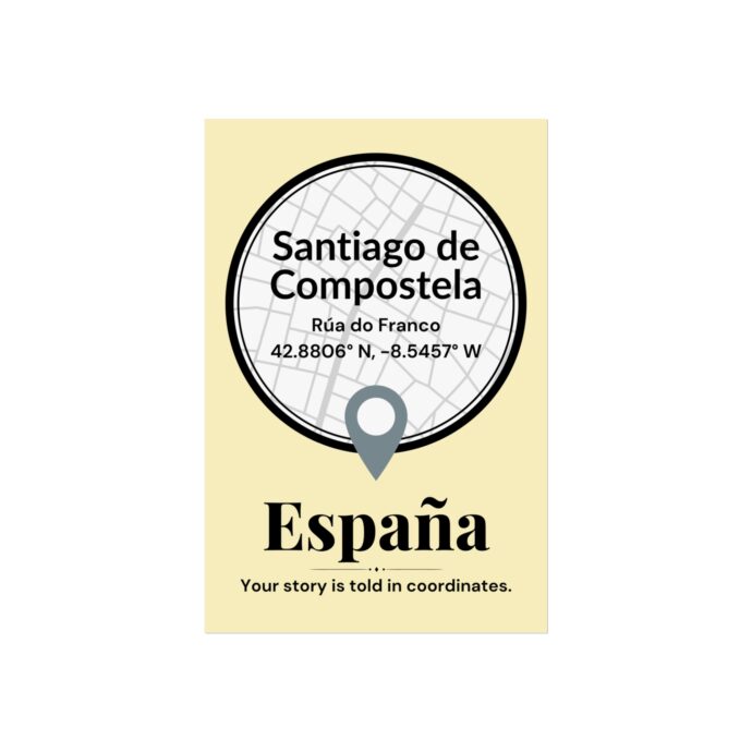 Santiago de Compostela Coordinates Poster - Image 3