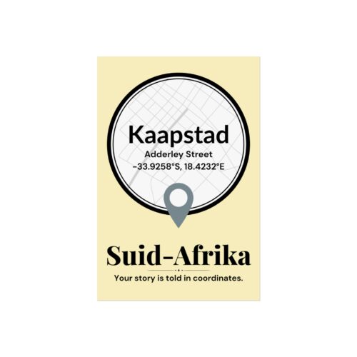 Cape Town Coordinates Poster