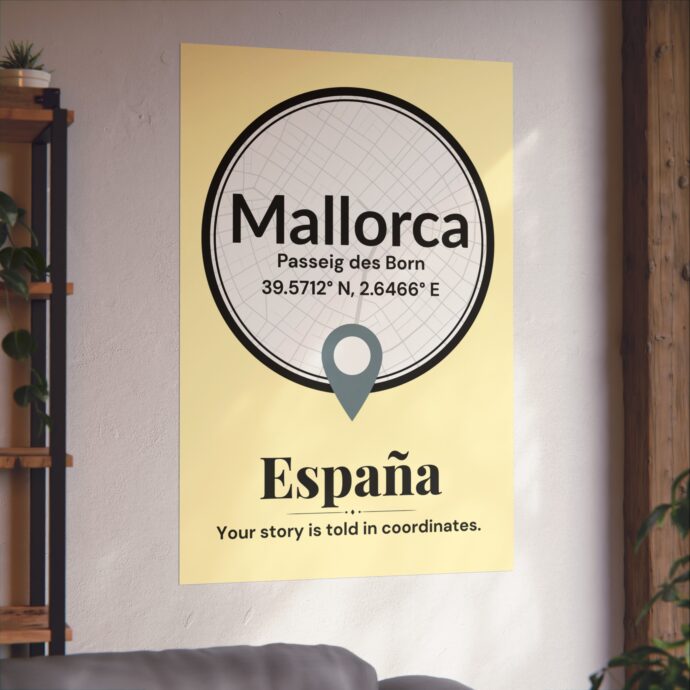 Mallorca Coordinates Poster - Image 4