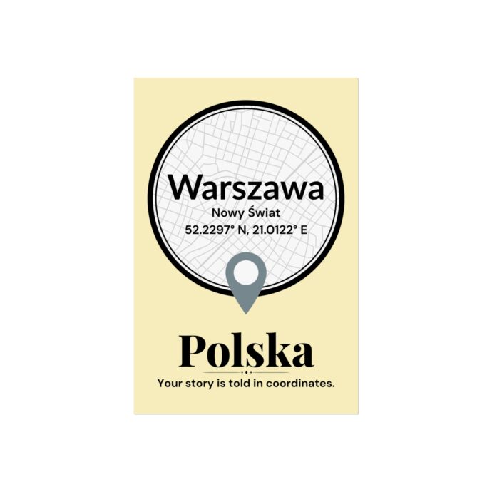Warszawa Coordinates Poster - Image 3