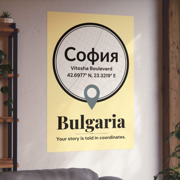 Vitosha Boulevard Coordinates Poster - Image 4