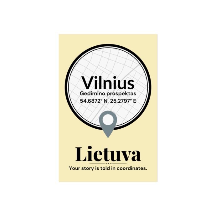 Vilnius Coordinates Poster