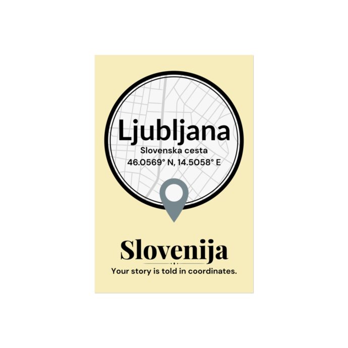 Ljubljana Coordinates Poster