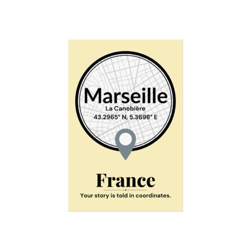 Marseille Coordinates Poster