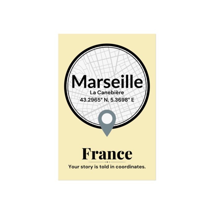 Marseille Coordinates Poster