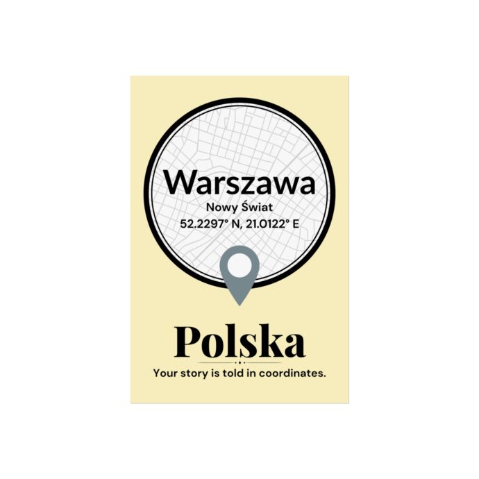 Warszawa Coordinates Poster
