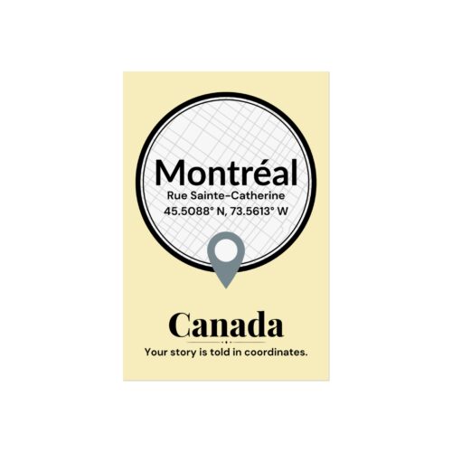 Montreal Coordinates Poster