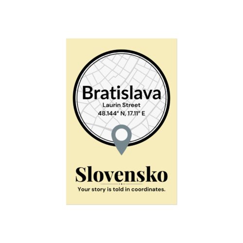 Bratislava Coordinates Poster