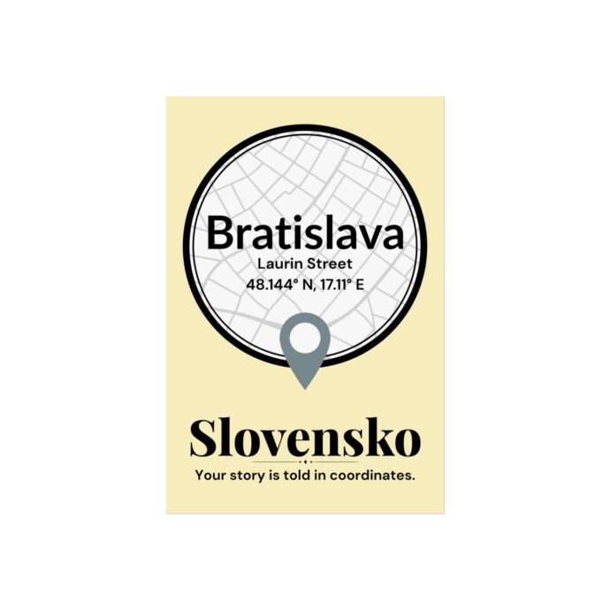 Bratislava Coordinates Poster