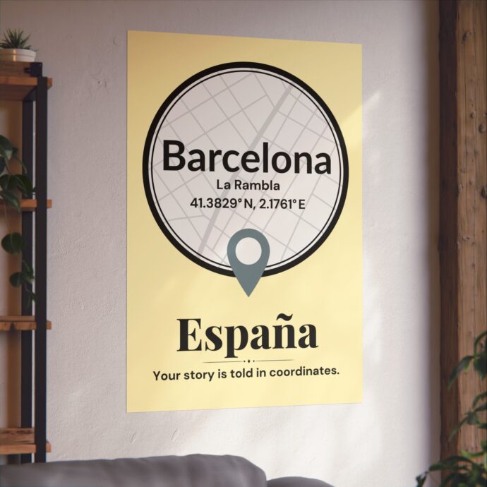Barcelona Coordinates Poster - Image 4