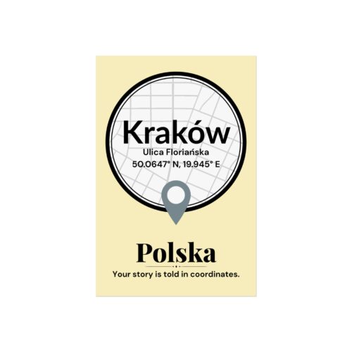 Kraków Coordinates Poster