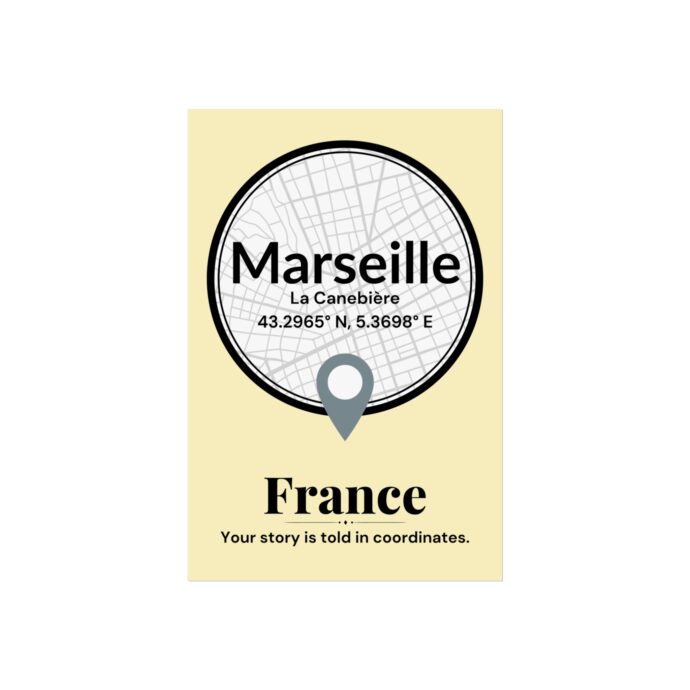 Marseille Coordinates Poster - Image 3