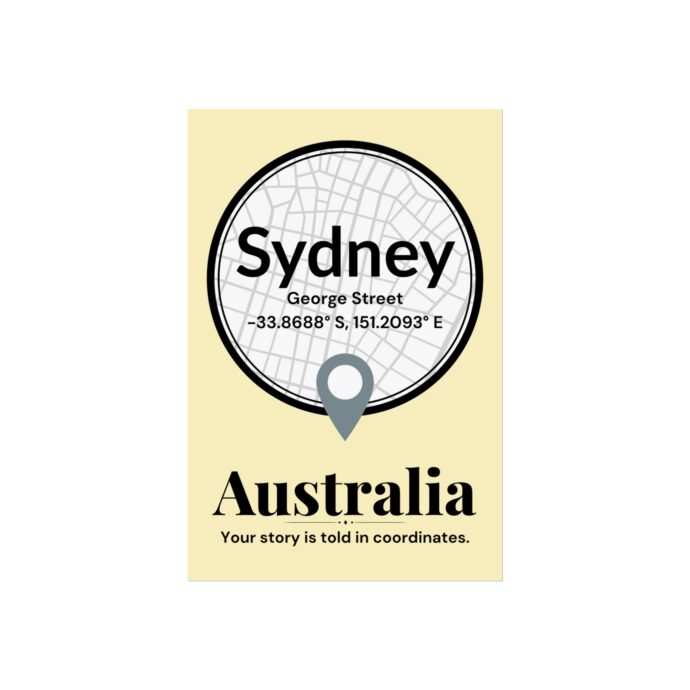 Sydney Coordinates Poster - Image 3