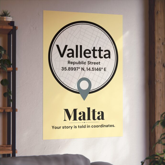 Valletta Coordinates Poster - Image 4