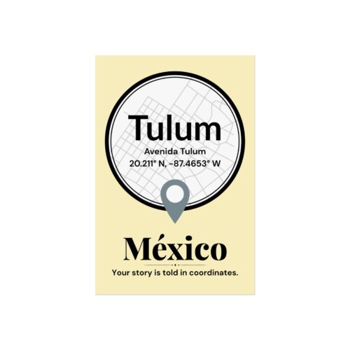 Tulum Coordinates Poster