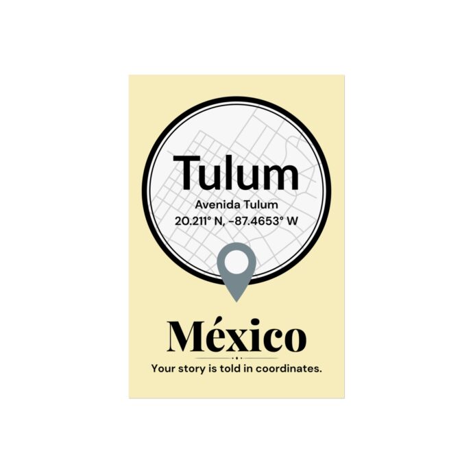 Tulum Coordinates Poster