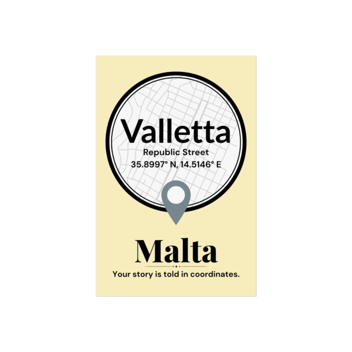 Valletta Coordinates Poster - Image 3
