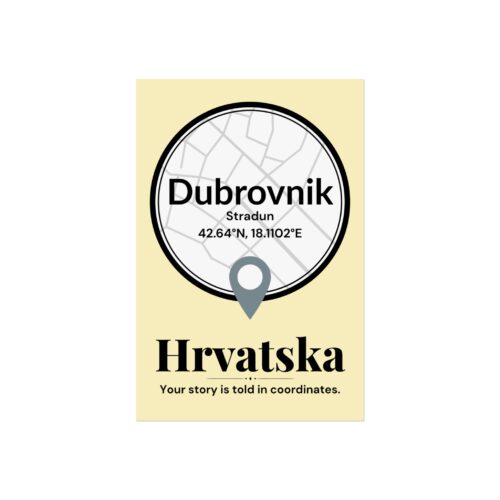 Dubrovnik Coordinates Poster